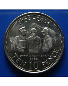 Gibraltar 	10 Pence	2004	 Operation Torch - unc