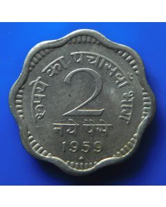 India-Republic	 2 Naye Paise	1959	 - Bombay, Asoka Lion pedestal