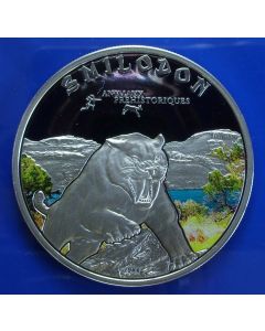 Ivory Coast	1000 Francs	2011	 Sabel Tooth Tiger (Smilodon fatalis)  Silver / Proof