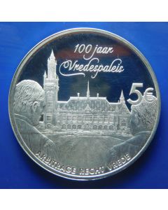 Netherlands 	 5 Euro	2013	 100 Years of the Peace Palace. Proof Ø33mm = Silver