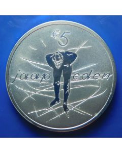 Netherlands 	 5 Euro	2019	 Speed skater Jaap Eden.Proof Ø33mm = Silver