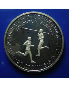 Turks & Caicos Islands 	 20 Crowns	1978	Javelin thrower and runner, 
