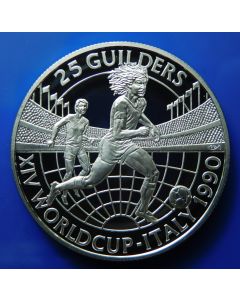 Suriname 	 25 Gulden	1990	 W.C. Soccer R.Gullit Silver / Proof