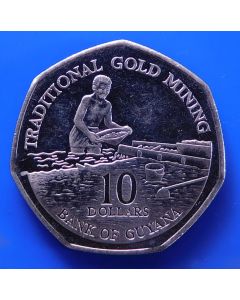 Guyana 	 10 Dollars	2007	 - Gold mining scene - unc