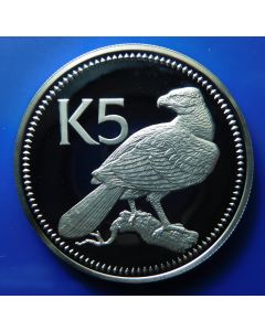 Papua New Guinea 	 5 Kina	1975	 New Guinea Eagle Proof - Silver