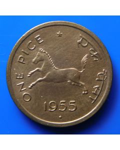 India-Republic	 Pice	1955	 - Bombay - Horse 