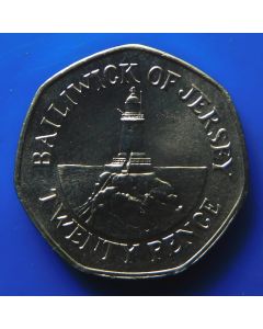 Jersey  20 Pence1997km# 66 - 100Th Ann. of Lighthouse at Corbiere