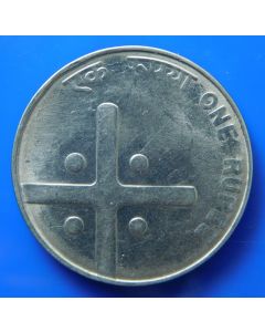 India Republic	 Rupee	2005	 Cross dividing for dots, Hyderabad mint