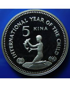 Papua New Guinea 	 5 Kina	1981	 International Year of the Child - Silver / Proof