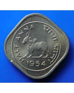 India-Republic	 ½ Anna	1954	 Zebu - Calcutta 