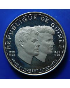 Guinea 	 200 Francs	1969	 - 10th Ann. Of Independence /  John and Robert Kennedy