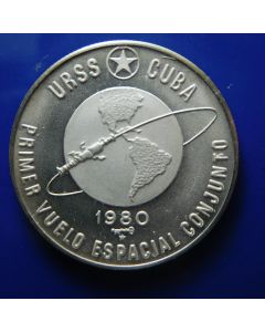 Carib.C.	10 Pesos	1980	 - First Soviet- Cuban space flight - Silver / Proof