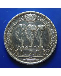 San Marino 	 20 Lire	1935