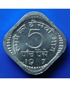 India-Republic	 5 Paise	1967	 - Date 6mm -Type1 Calcutta, square