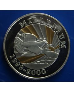 Haiti 	 500 Gourdes	1999	 - Millennium, Multicolor and gold plated silver / Proof (low mintage)