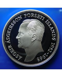 Iceland 	1000 Kronur	1994	Asgeir Asgeirsson - Proof*** / Silver