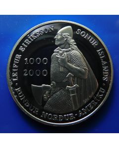 Iceland 	1000 Kronur	2000	 Leif Ericsson – Millennium – Silver / Proof