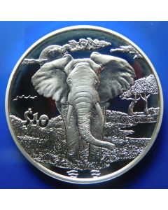 Sierra Leone 	 10 Dollars	2007	African elephant (Loxodonta africana) Silver / Proof