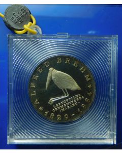 Germany Democratic Republic 	 10 Mark	1984	 100th Ann. Death of Zoologe Alfred Brehm – in Original sealed box, Proof / Silver