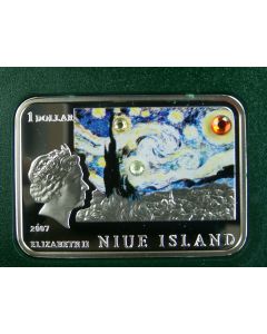 Niue 	 Dollar	2007	 - Starry Night,  Van Gogh - Silver / Proof