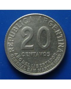 Argentina 	 20 Centavos	1950	  - Jose de San Martin