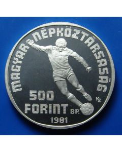 Hungary	500 Forint	1981	 World Football Championship - Proof / Silver