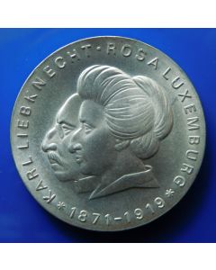 Germany Democratic Republic 	 20 Mark	1971	 Karl Liebknecht - Rosa Luxemburg - Silver