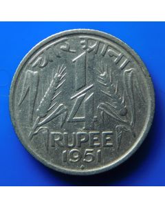 India-Republic	 ¼ Rupee	1951	 Grain sprigs - Bombay 