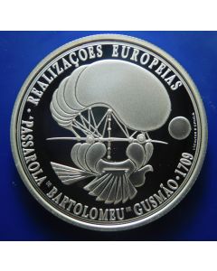 Portugal 	 8 Euro	2007	invention of aerostation by Bartolomeu Lourenço de Gusmão – Silver / Proof