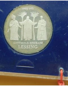 Germany Democratic Republic 	 20 Mark	1979	 250th Ann. Birth of Gotthold Ephraim Lessing – in Original sealed box,  Proof / Silver