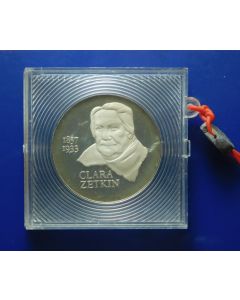 Germany Democratic Republic 	 20 Mark	1982	 125th Ann. Birth of Clara Zetkin – in original sealed box, Silver / Proof