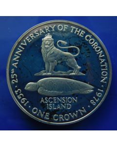 Ascension Island	25 Pence	1978	 - 25th Ann.of Coronation - Proof / Silver