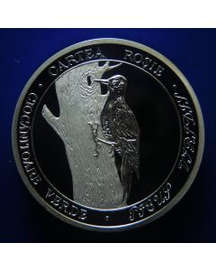 Moldova 	 10 Lei	2001	 - Green Woodpecker / Proof - Silver - Low mintage
