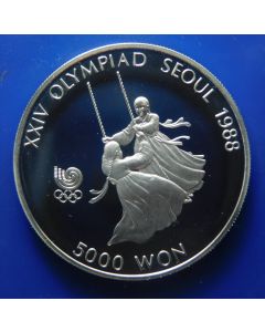 Korea-South 	 5000 Won	1987	 - Girls on swing - Silver / Proof