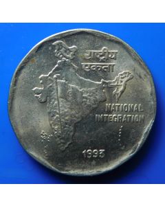 India Republic	 2 Rupees	1993	 - Type A - National Integration, Hyderabad mint