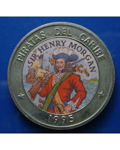 Carib.C.	 Peso	1995	 Sir Henry Morgan ( Arabic 1 in denomination) – unc