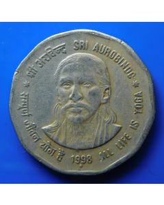 India Republic	 2 Rupees	1998	 - Sri Aurobindo, Type C - Bombay mint