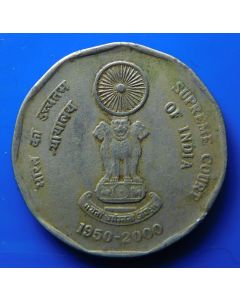 India Republic	 2 Rupees	2000	 - Supreme Court 50 Years, Calcutta mint