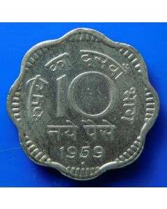 India-Republic	 10 Naye Paise	1959	 - Scalloped, Bombay mint