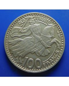 Monaco 	 100 Francs	1950