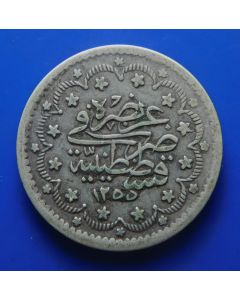 Ottoman Empire	 5 Kurush	 - AH 1255/17	 (1855AD)	  Abdul Mejid,  Toughra within circle of stars and cresent border - silver