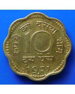 India-Republic	 10 Paise	1971	 - Type2 - Scalloped, Bombay mint