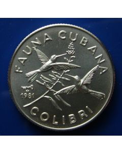 Carib.C.	 5 Pesos	1981	 Emerald Hummingbird - Silver