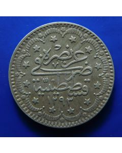 Ottoman Empire	 5 Kurush	 - AH1293/33	1907AD	 Abdul Hamid II, Silver 5.84 g. Constantinople Mint. "el-Ghazi" right of Toughra