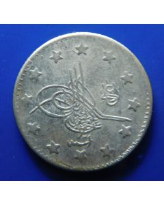 Ottoman Empire	 2 Kurush	 - AH1293//24		 Abdul Hamid II, "el-Ghazi" right of Toughra