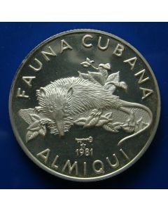 Carib.C.	 5 Pesos	1981	 Proof - Cuban Solenodon - Silver