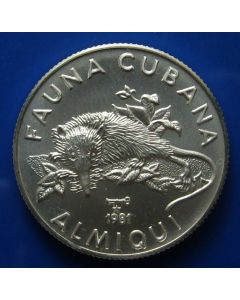 Carib.C.	 5 Pesos	1981	 Cuban Solenodon - Silver