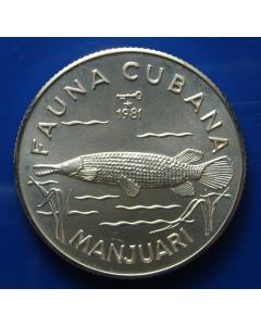 Carib.C.	 5 Pesos	1981	 Giant Garfish - Silver