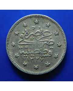 Ottoman Empire	 2 Kurush	 AH 1327//2	 (1910AD)	 Muhammad V, "Reshat" right of Toughra