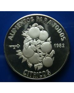 Carib.C.	 5 Pesos	1982	Proof - F.A.O. Citrus fruit - Silver